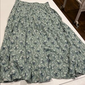 Floral Green Maxi Skirt